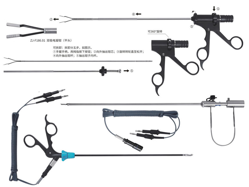 ZJ-F186.01雙極電凝鉗(平頭)